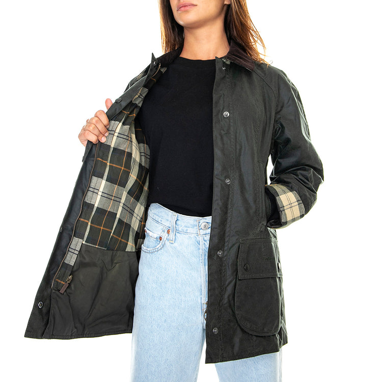 Beadnell Wax Jacket Sage - Giacca Invernale Donna Verde FW22-LWX0667-SG91 . BARBOUR 