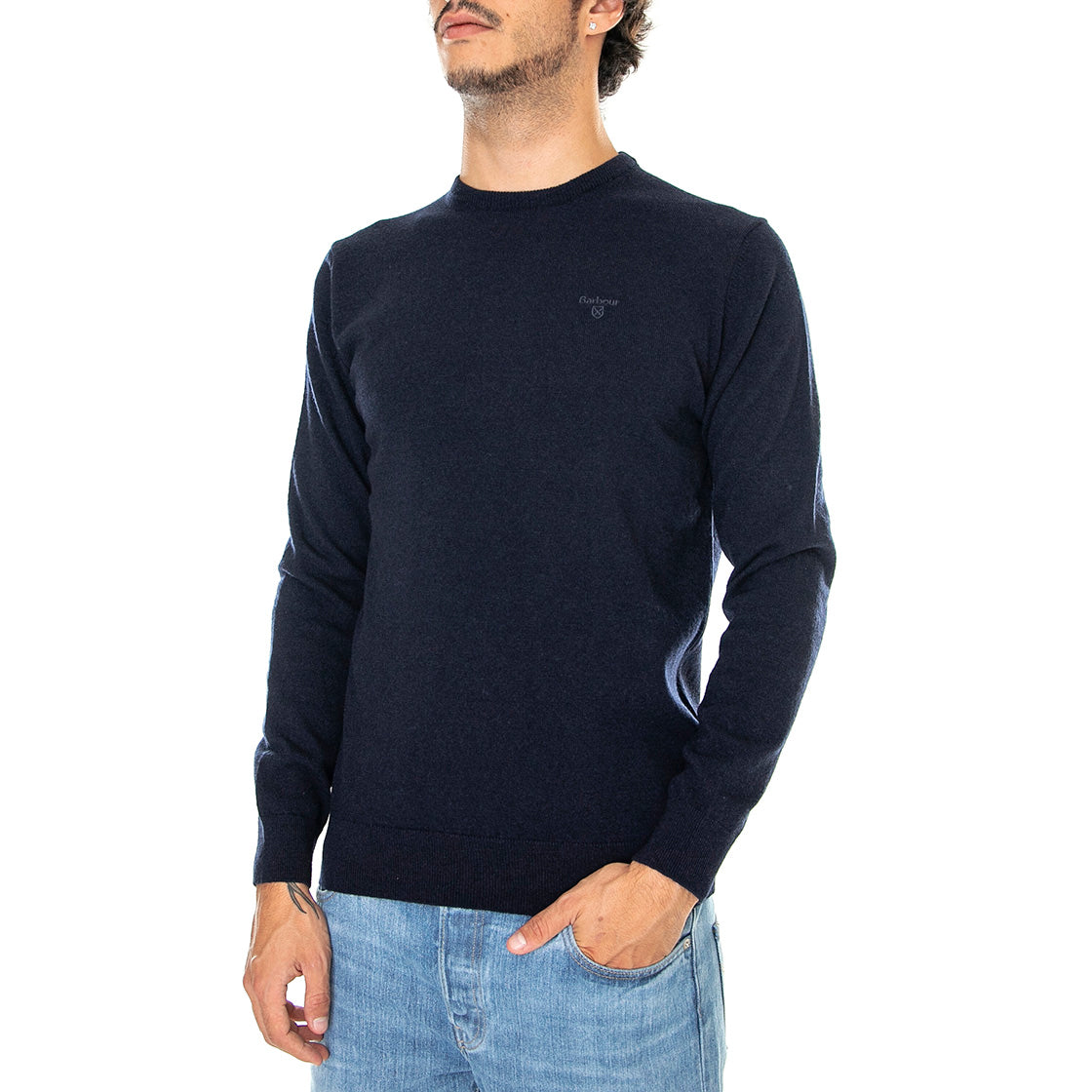 Essential Lambswool Crew Neck Navy - Maglione Girocollo Uomo Blu FW22-MKN0345-NY71 . BARBOUR 