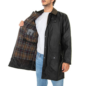 Classic Northumbria Wax Jacket Olive - Giacca Invernale Uomo Marrone MWX0009-OL91-FW23 . BARBOUR 