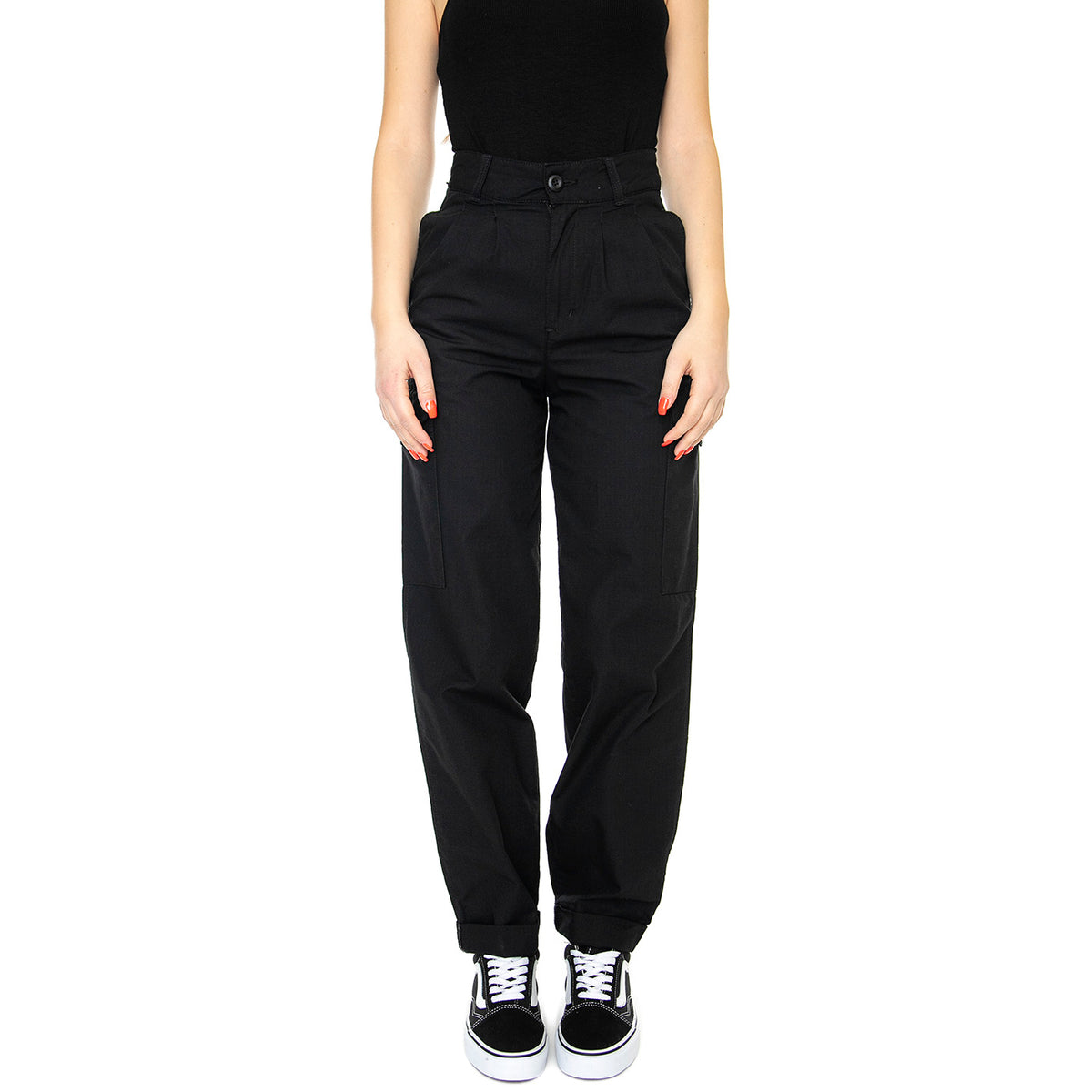 W' Collins Pant Black Rinsed - Pantaloni Cargo Donna Neri I031565-8902 . CARHARTT WIP 
