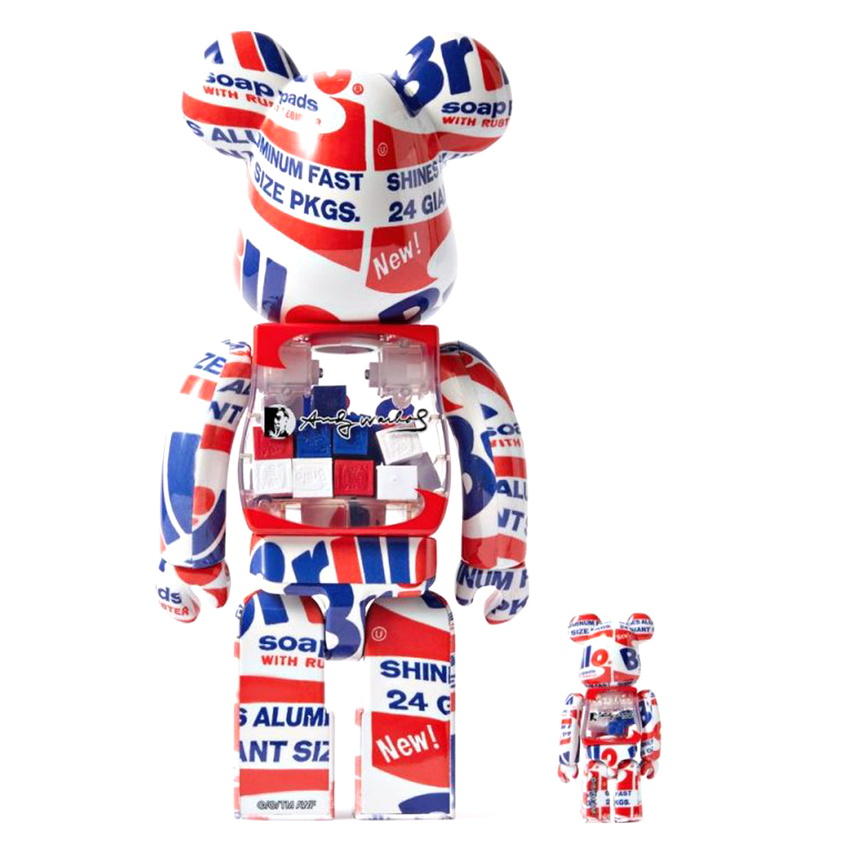 BE@RBRICK  Brillo" 100% & 400% - Toy Medicom Multicolore MDTANDYW . MEDICOM TOY 