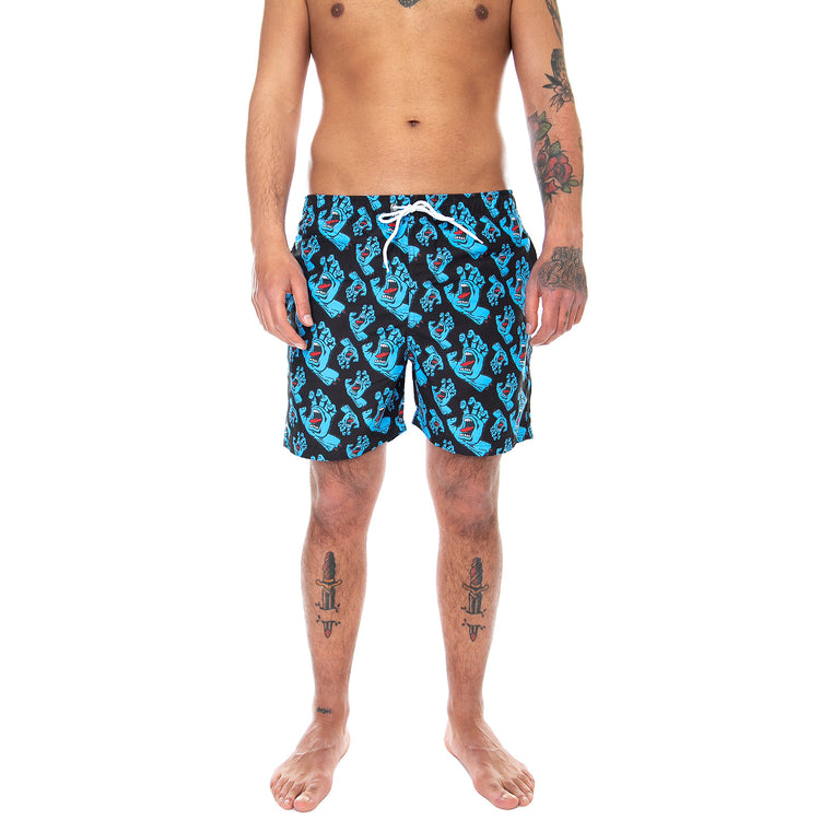 Mens Hands All Over Swimshorts - Black - Bermuda da Bagno Uomo Neri SC-SS21-029 . SANTA CRUZ 