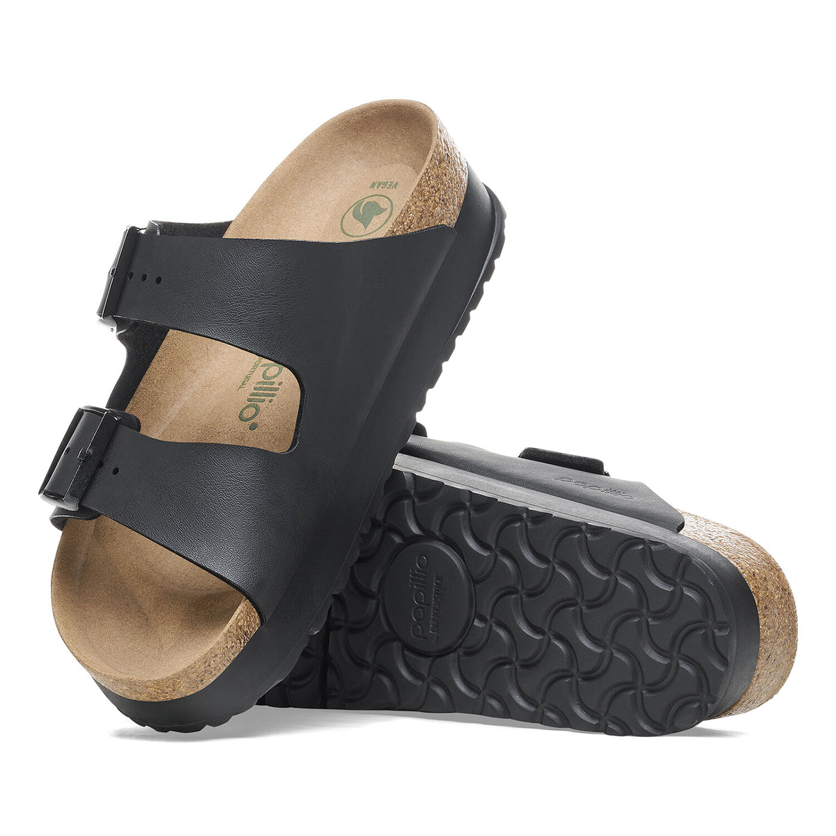 Arizona Platform Black Veg, Birko Flor - Sandali Donna Neri 1027395 . BIRKENSTOCK 