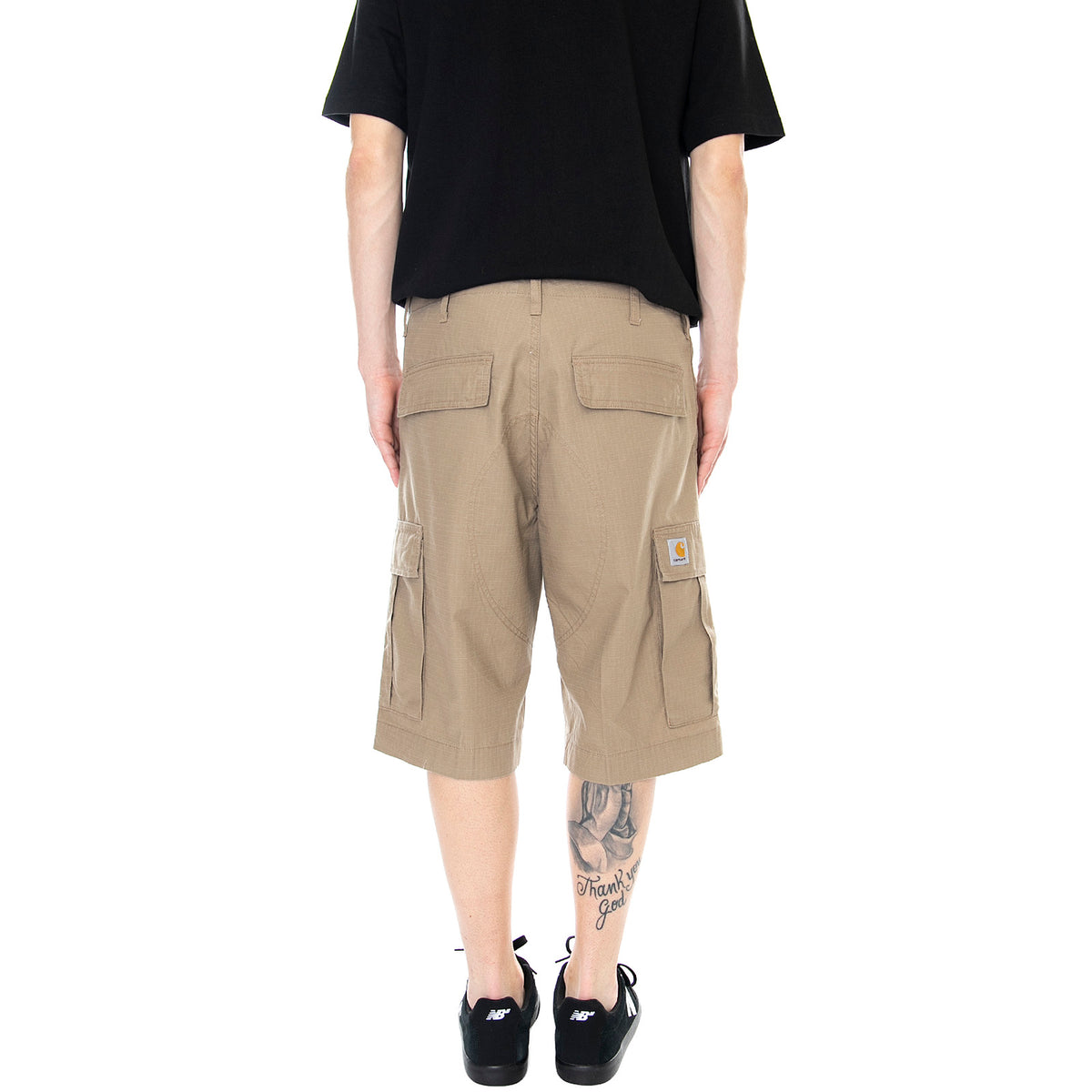 Mens Regular Cargo Shorts - Rinsed Leather Brown - Bermuda Uomo Marroni I028246.8Y.02.00 . CARHARTT WIP 
