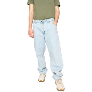 M' Single Knee Pant Blue Heavy Stone Bleached - Pantaloni Denim Jeans Uomo Blu I032024-01A3 . CARHARTT WIP 