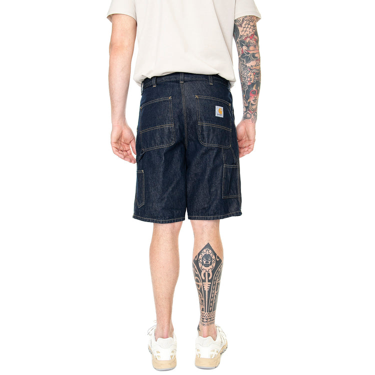 Single Knee Short Blue Rinsed - Bermuda Denim Jeans Uomo Blu I032026-0102 . CARHARTT WIP 