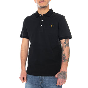 Mens Plain Polo Shirt - Black - Polo Uomo Nera F4KSB068-010 . FARAH 