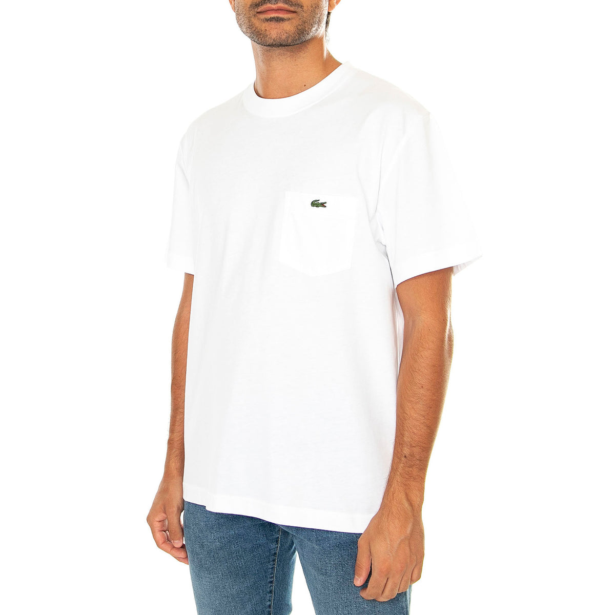 T-Shirt TH2827-001 - Maglietta Girocollo Uomo Bianca TH2827-001 . LACOSTE 