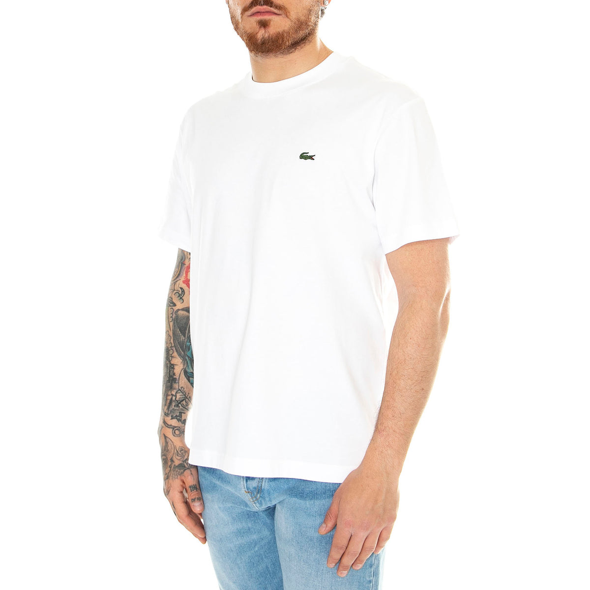 T-Shirt 001 White - Maglietta Girocollo Uomo Bianca TH7318-001 . LACOSTE 