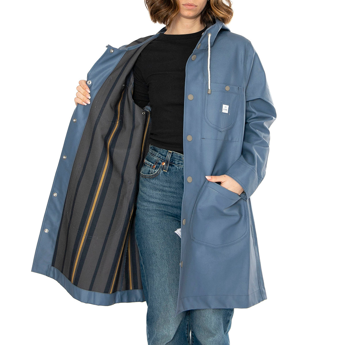 Women's Lee® x STUTTERHEIM Chore Raincoat - Giacca Donna Blu 112361898 . LEE 