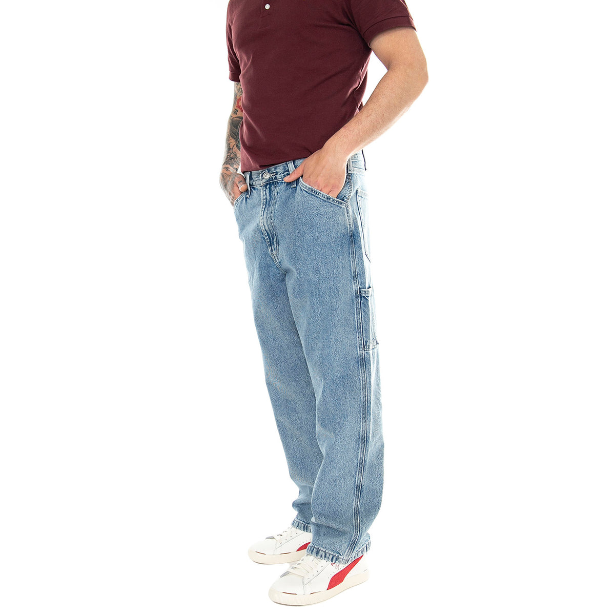 586 Stay Loose Carpenter Put In Work Med Indigo Flat Finish - Pantaloni Denim Jeans Uomo Blu 55849-0047 . LEVIS 