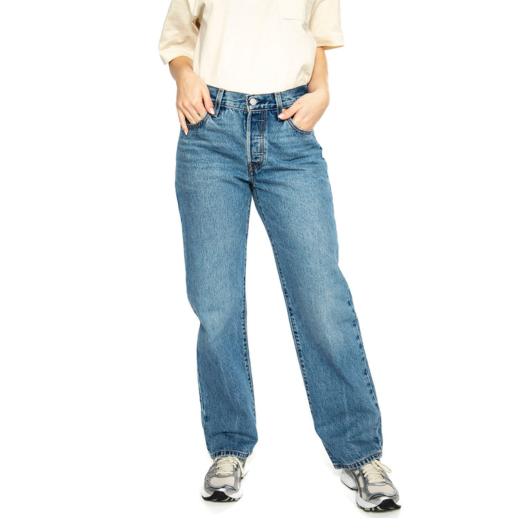 90's 501 Drew Me Light Indigo Worn In - Pantaloni Denim Jeans Donna Blu A1959-0005 . LEVIS 