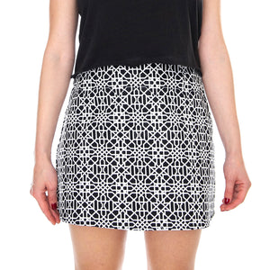 Annie Chrome Skirt - Multicolor - Gonna Nera / Bianca MRCANN SK13ANN-MON S . MOTEL ROCKS 