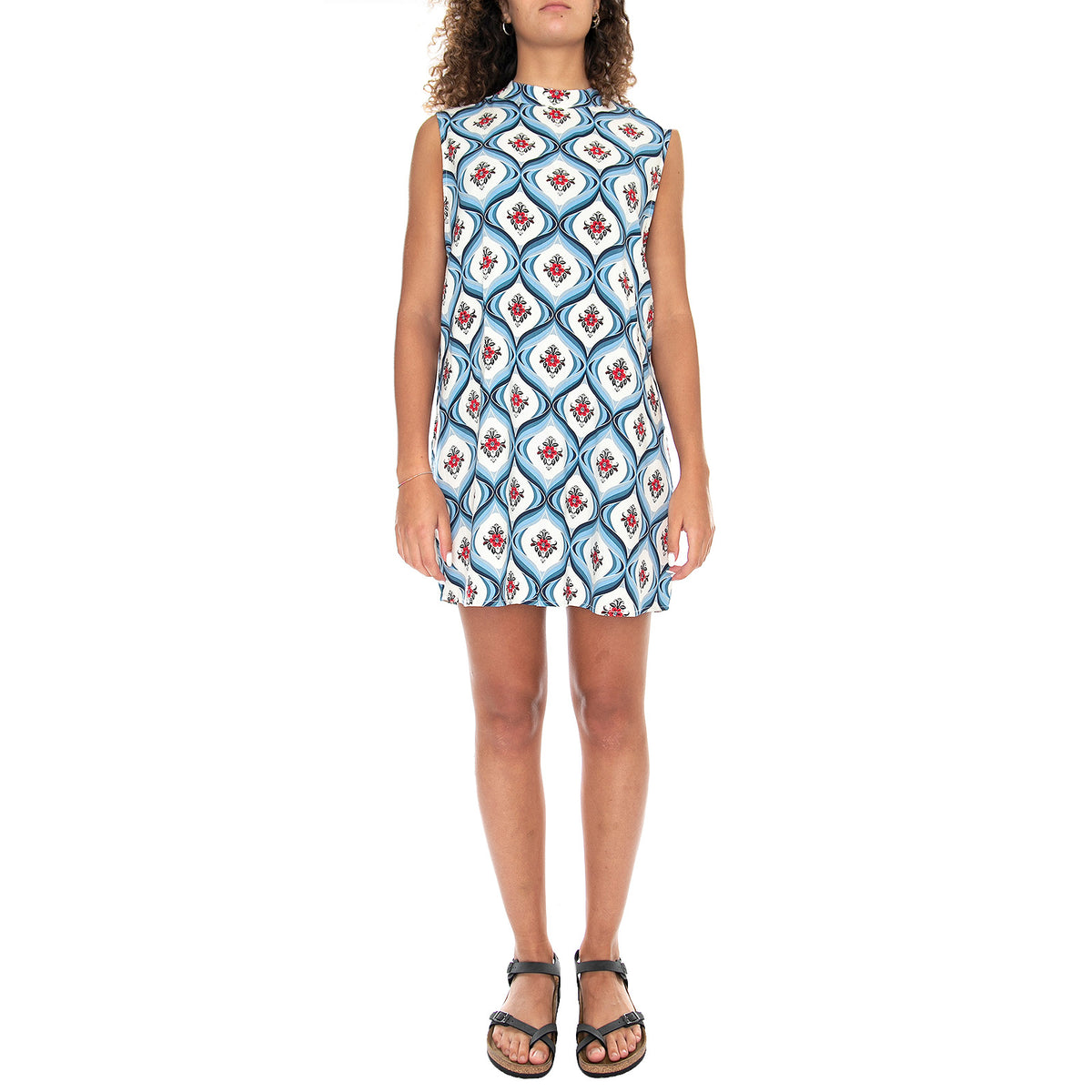 Buddy Retro Dress - Multicoloured Tile - Abito Donna Multicolore MRCBUDDY DRESS-RETRO . MOTEL ROCKS 