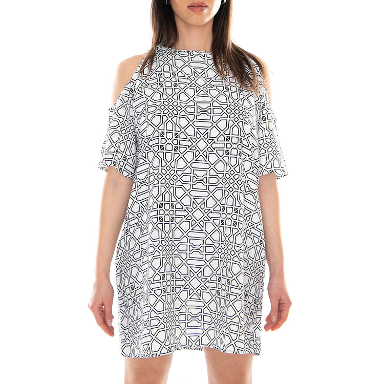 Savannah Dress - Geo Maze - Abito Donna Bianco / Multicolore MRCSAV DR13SAV-GEO M . MOTEL ROCKS 