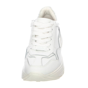 Womens Memory Shoes - White Leat - Scarpe Stringate Profilo Basso Donna Bianche MEMO01S1 . STEVE MADDEN 