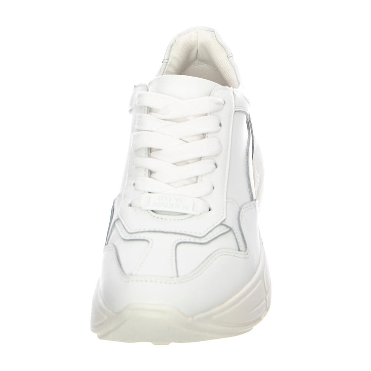Womens Memory Shoes - White Leat - Scarpe Stringate Profilo Basso Donna Bianche MEMO01S1 . STEVE MADDEN 