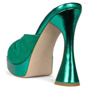 HOLLYWEIRD - GREEN MET GREEN SUEDE - Scarpe con Tacco Donna Verdi JC-201L-100-G . JEFFREY CAMPBELL 