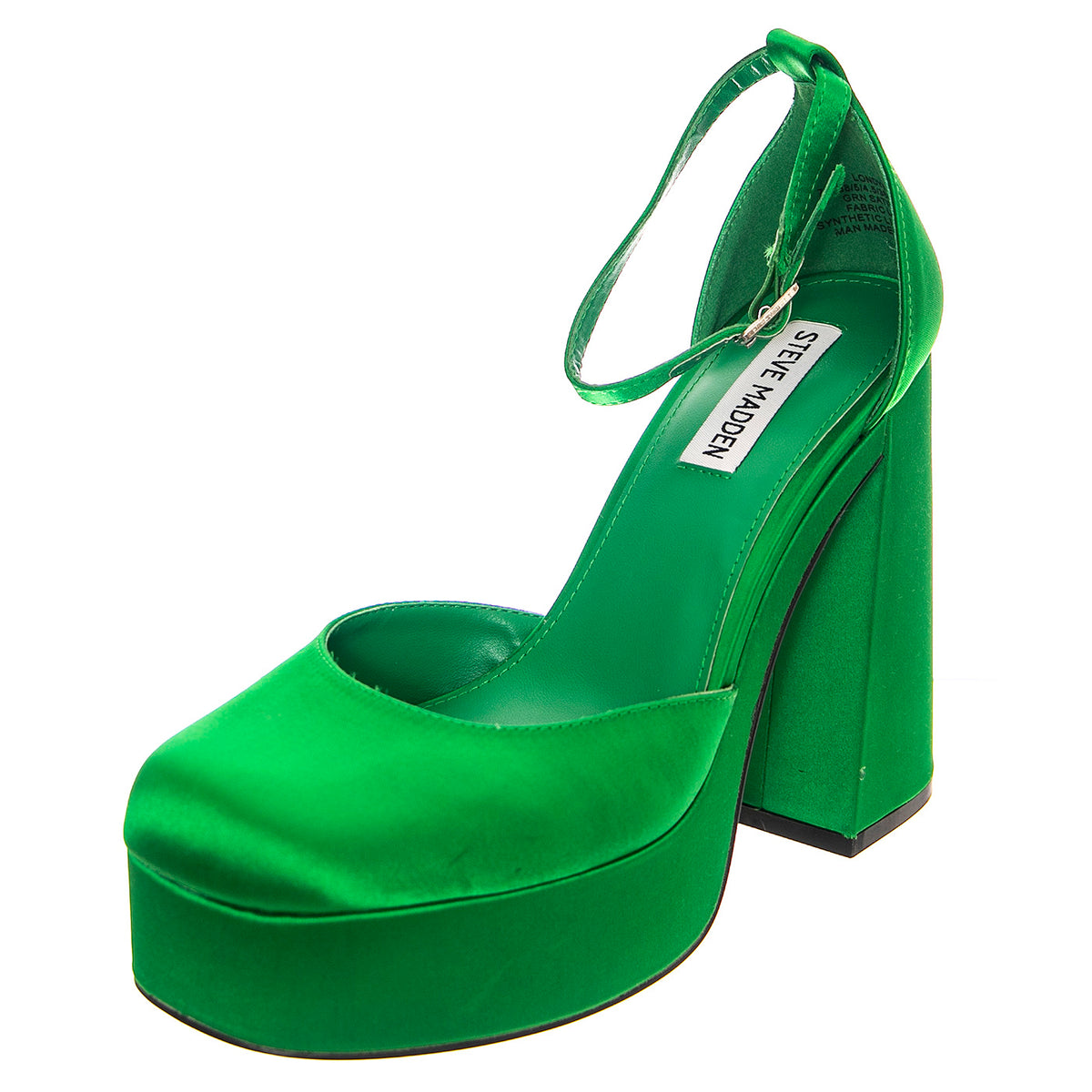 W' Londyn-Green Satin - Sandali Donna Verdi SM-LONDYNGRN . STEVE MADDEN 