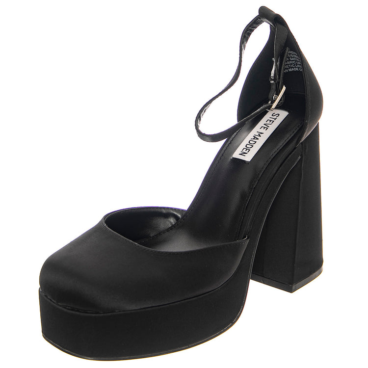 W' Londyn-Black Satin - Sandali Donna Neri SMLOND04S1-BLK . STEVE MADDEN 