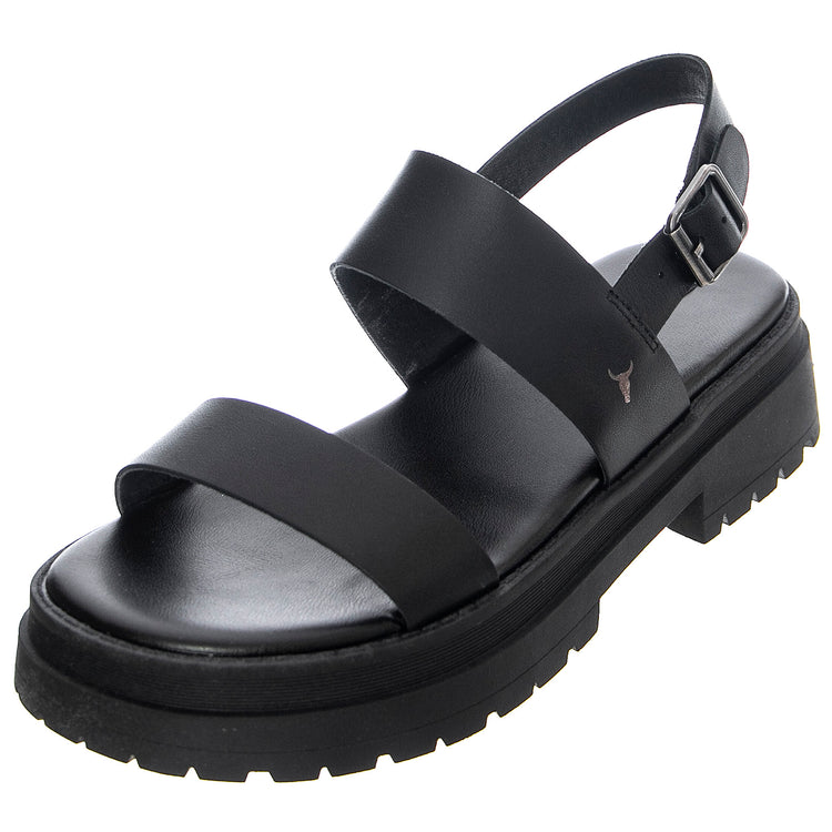WOMENS LOYALTY SANDALS BLACK PIGMENT - Sandali Donna Neri WSSLOYALTY-BLK . WINDSOR SMITH 