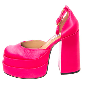 CHARLIZE PNK SATIN - Sandali con Tacco Quadrato e Plateau Donna Rosa SM-CHAR28S1PNK . STEVE MADDEN 