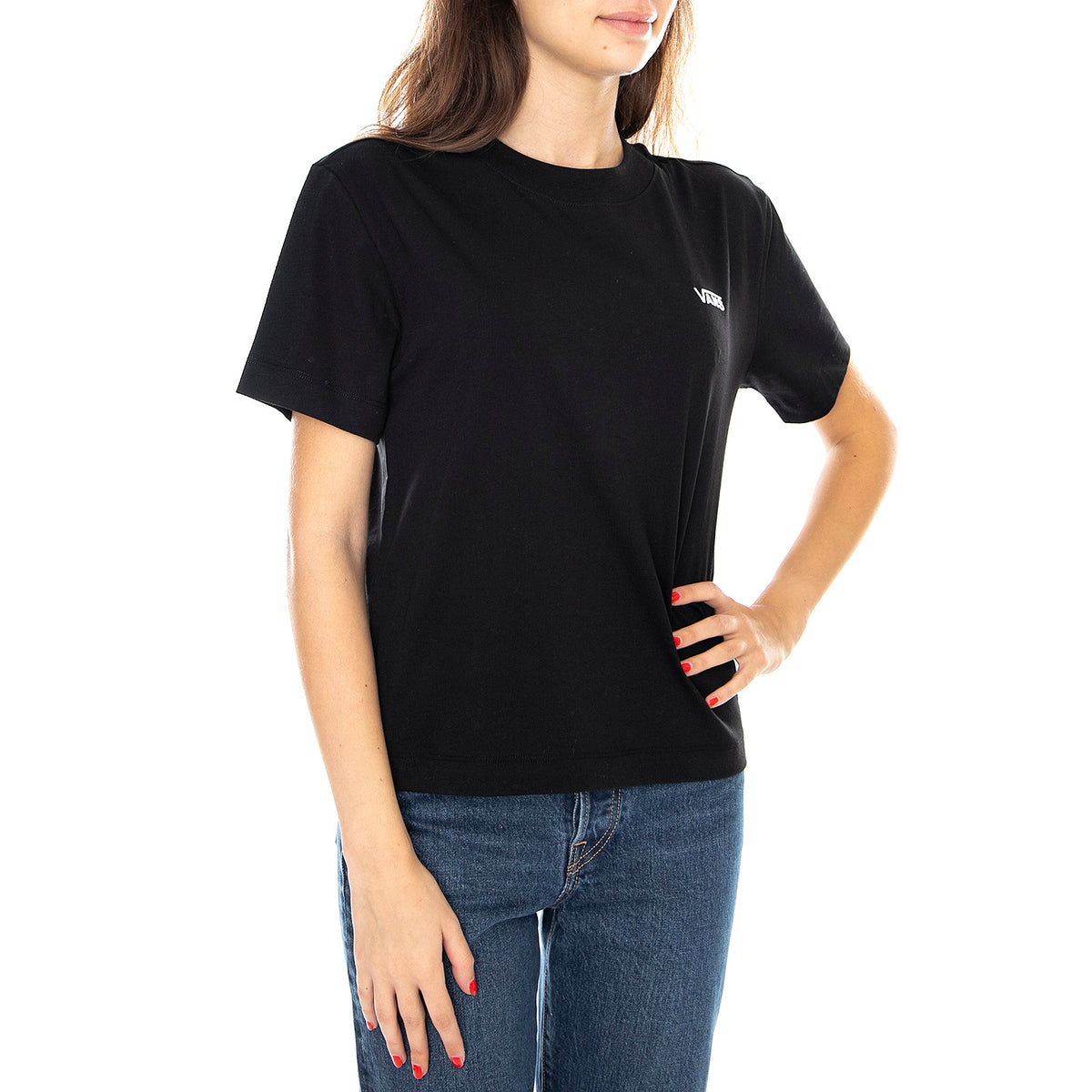 Junior V Boxy - Maglietta Girocollo Donna Nera VN0A4MFLBLK1 . VANS 