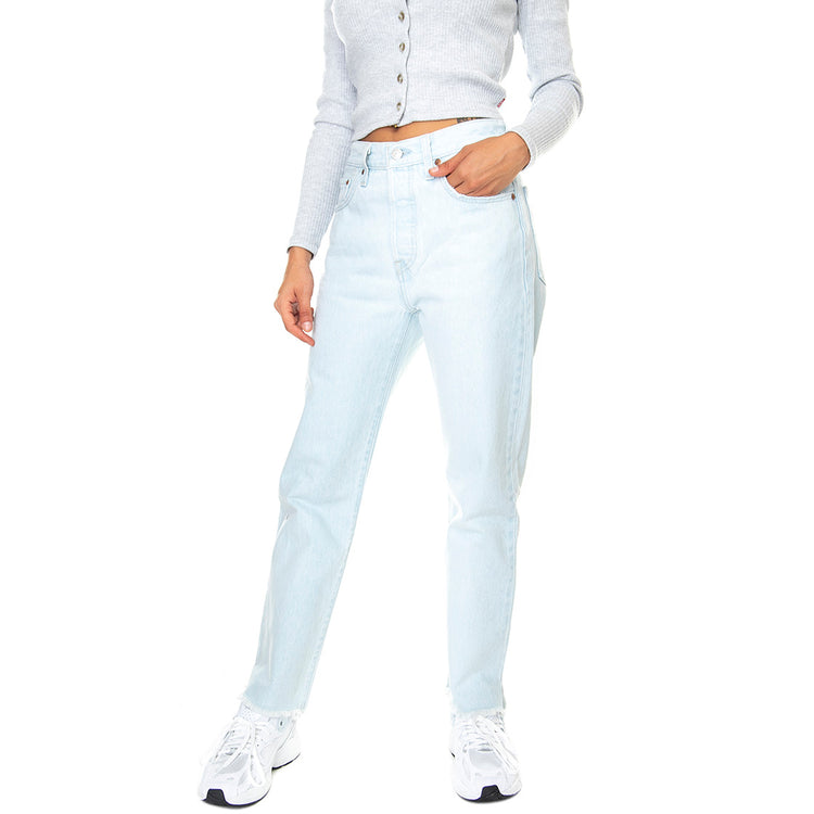 501 Crop Z5128 S Light Indigo Worn In - Pantaloni Denim Jeans Donna Blu 36200-0249 . LEVIS 