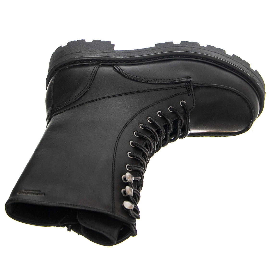 Cosmo 2.0 Cow Leather Black Boots Low Heel Chunky - Stivali Stringati Donna Neri VBS5455-101-20 . VAGABOND 