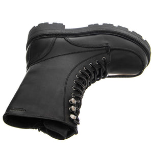 Cosmo 2.0 Cow Leather Black Boots Low Heel Chunky - Stivali Stringati Donna Neri VBS5455-101-20 . VAGABOND 
