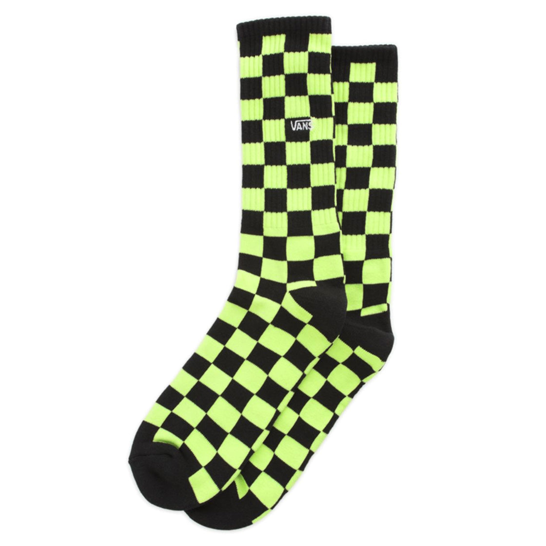 Mn Checkerboard Crew Black / Green - Calzini Multicolore / Checkerboard / Neri / Gialli VN0A3H3OO991 . VANS 