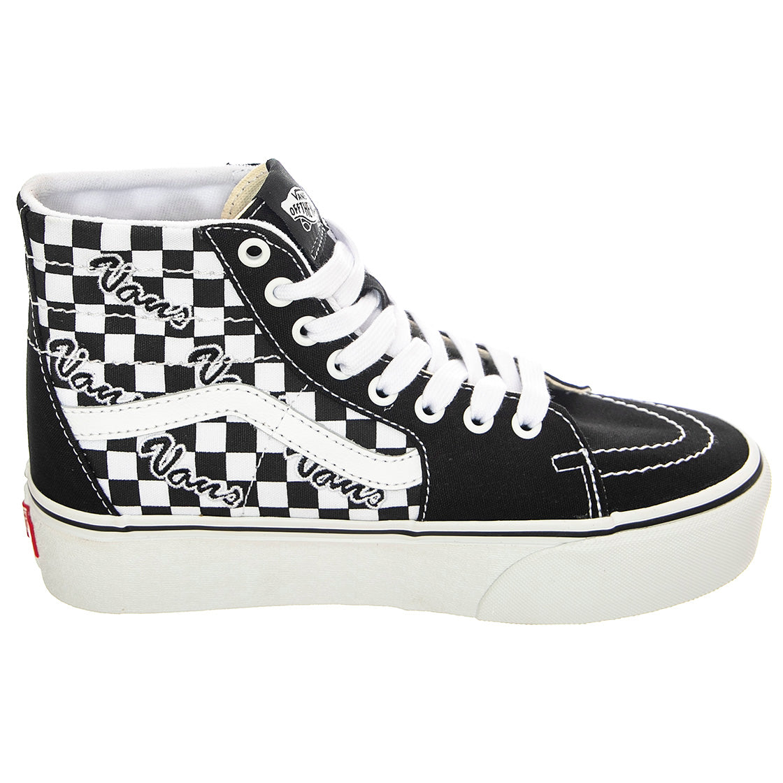 UA SK8-Hi Tapered Stackfo Black / White - Scarpe Stringate Profilo Alto Donna Nere / Checkerboard / Multicolore VN0A5JMK6BT1 . VANS 