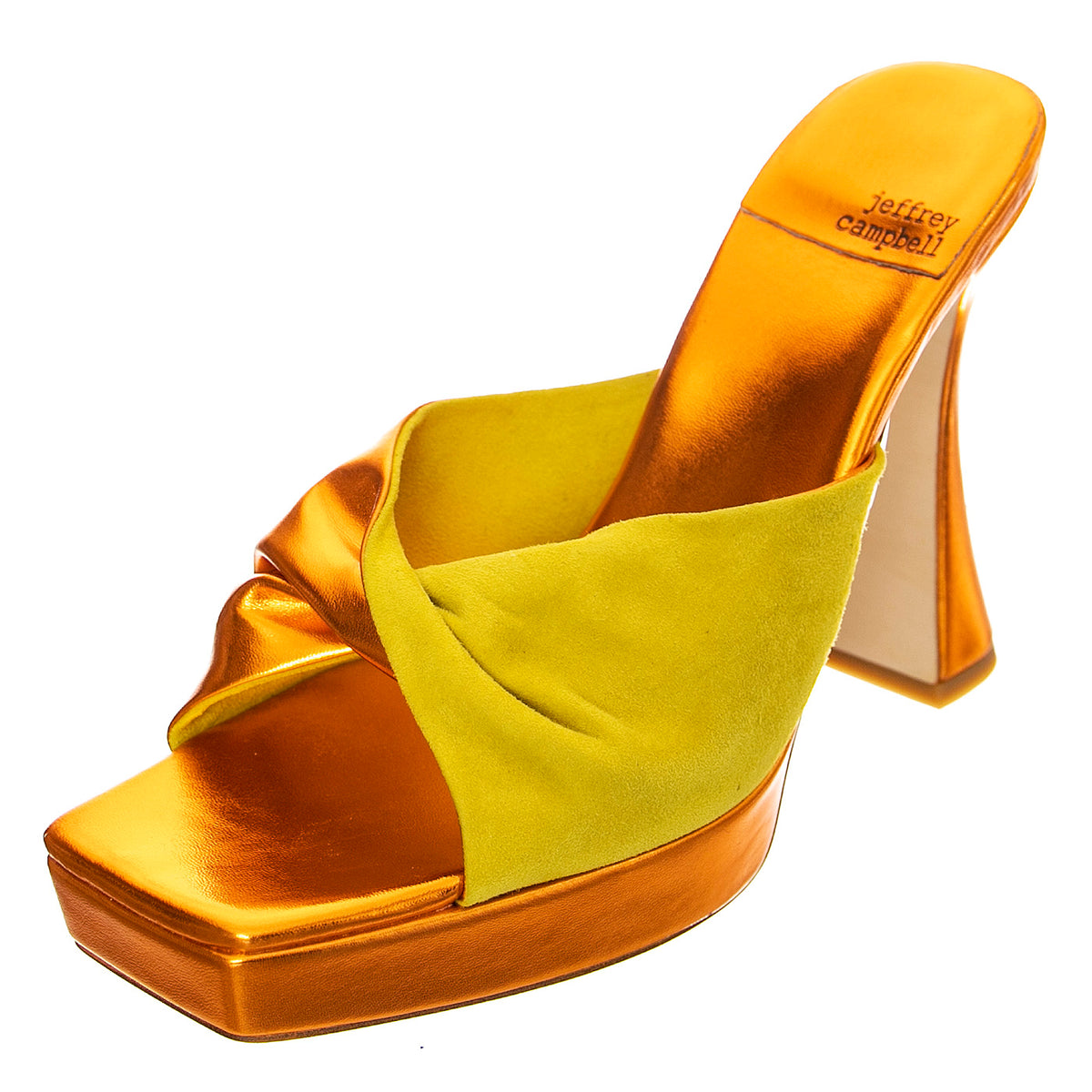 Hollyweird Yellow Kid Suede and Pu - Sandali Donna Arancioni JCSR201L-100-YEL . JEFFREY CAMPBELL 