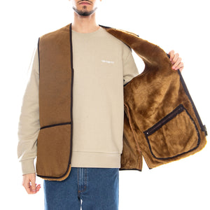 Pile Waistcoat Zip In Liner Brown - Giacca Smanicata Uomo Marrone MLI0004-BR31-FW23 . BARBOUR 