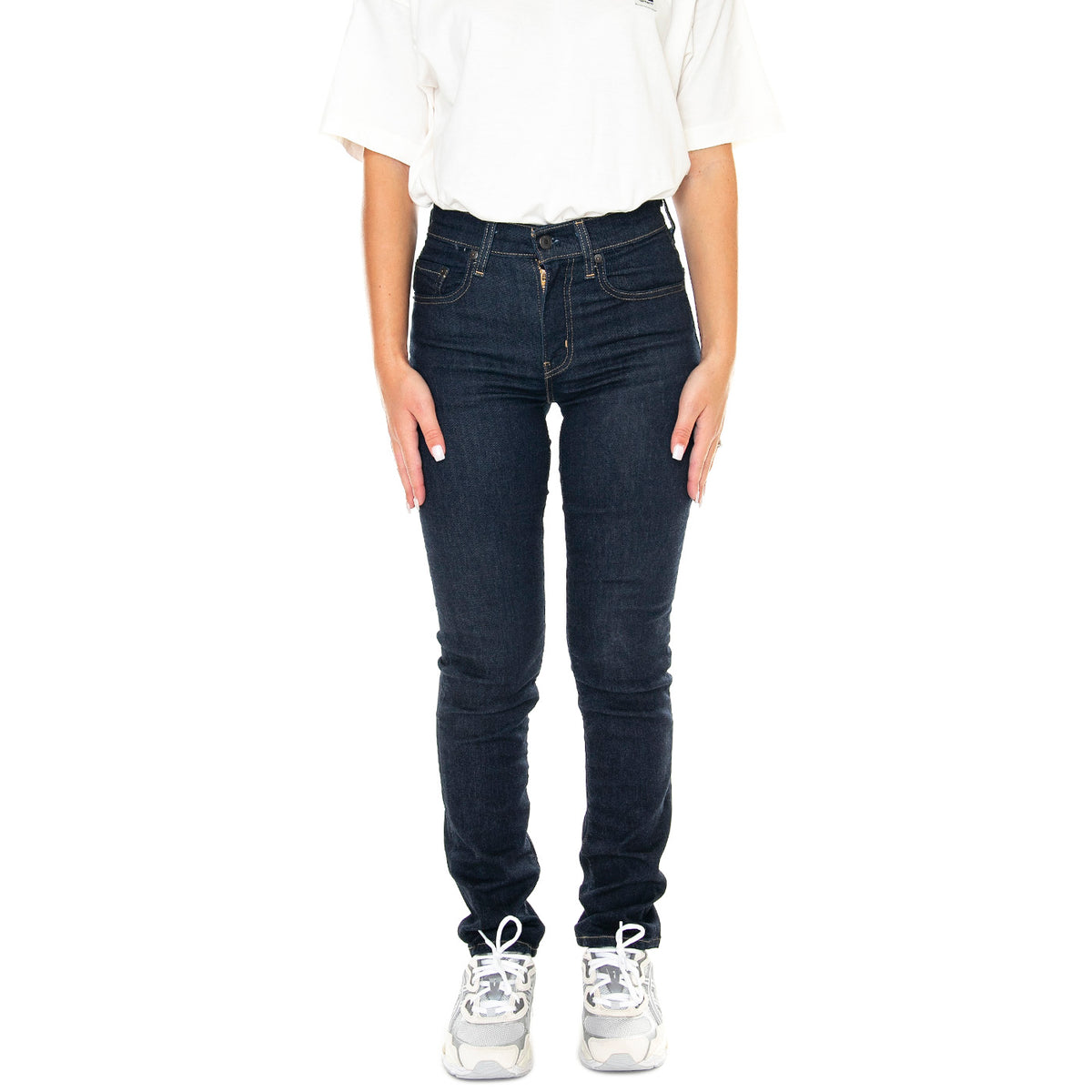 724 High Rise Straight Blue Wave Rinse Dark Indigo Worn In - Pantaloni Denim Jeans Donna Blu 18883-0227 . LEVIS 