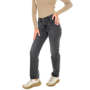 Middy Straight No Service Black - Pantaloni Denim Jeans Donna Grigi A4690-0000 . LEVIS 