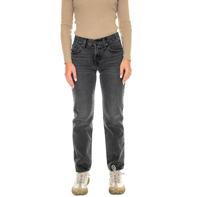 Middy Straight No Service Black - Pantaloni Denim Jeans Donna Grigi A4690-0000 . LEVIS 