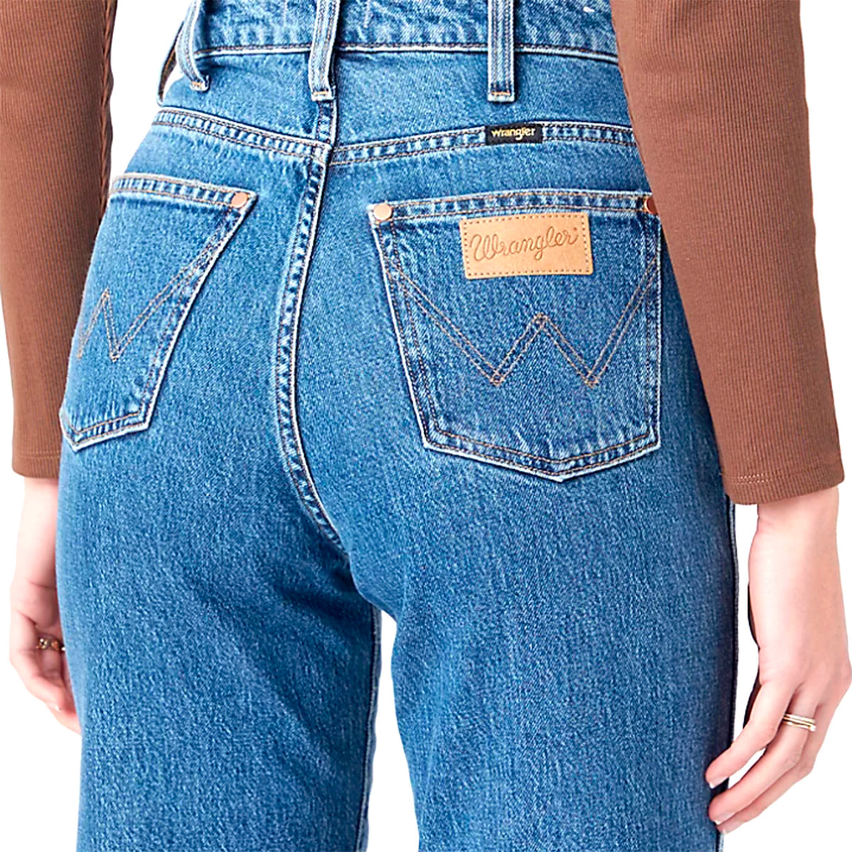 Mom Straight Winter Hue Denim Pants - Pantaloni Denim Jeans Donna Blu W27M16Z18 . WRANGLER 