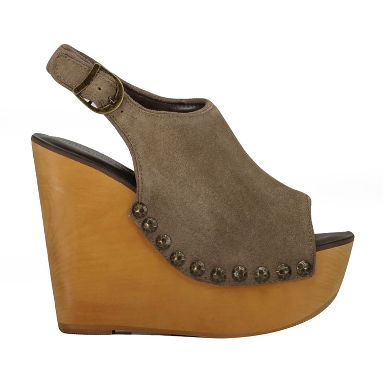 SNICK-STD SUEDE TAUPE - Sandali con Zeppa in Legno Donna Grigi JCSF0021-TAU . JEFFREY CAMPBELL 