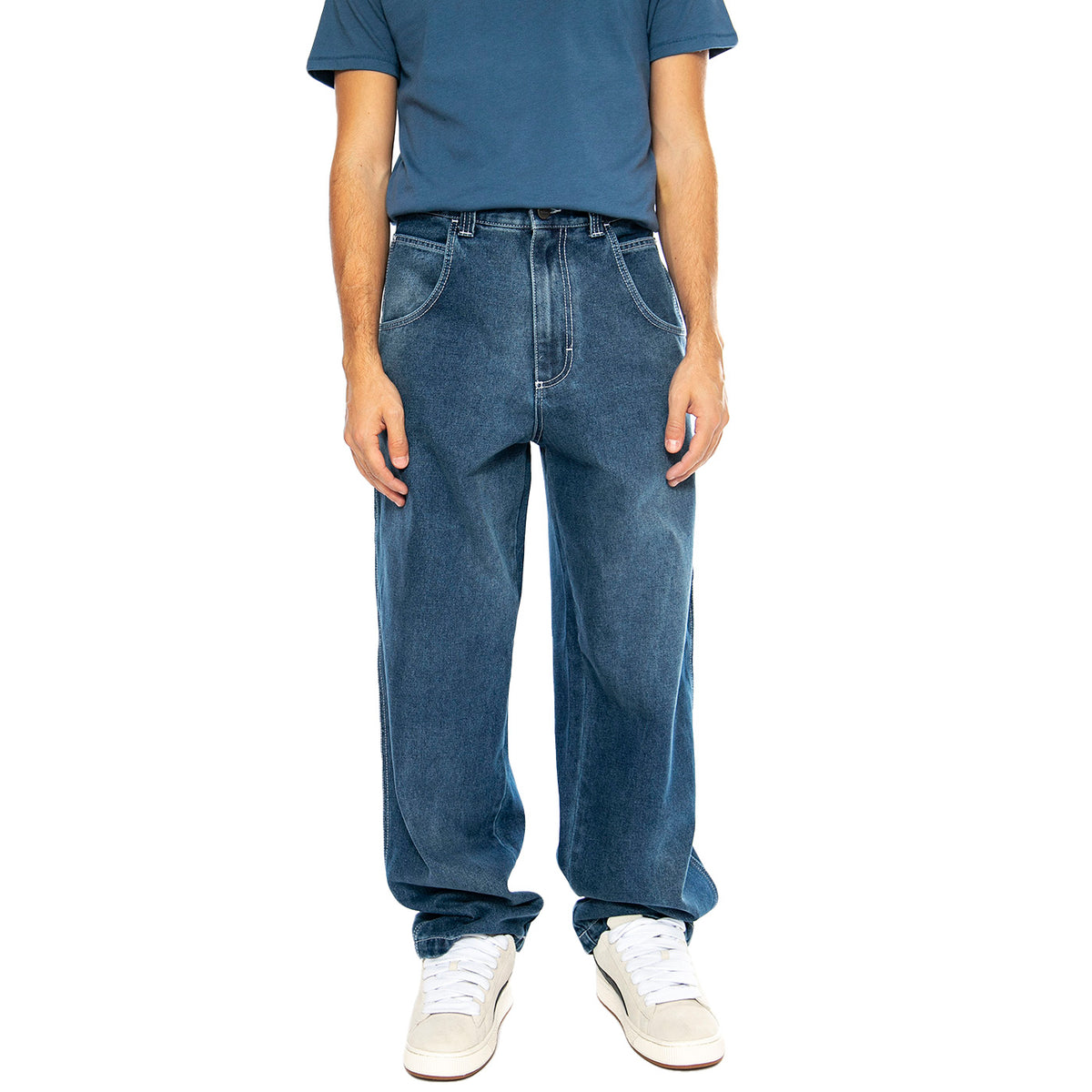 R-Bianco Alonato ST W Dark Blue - Pantaloni Denim Jeans Uomo Blu LF6147 . BLUESKIN 
