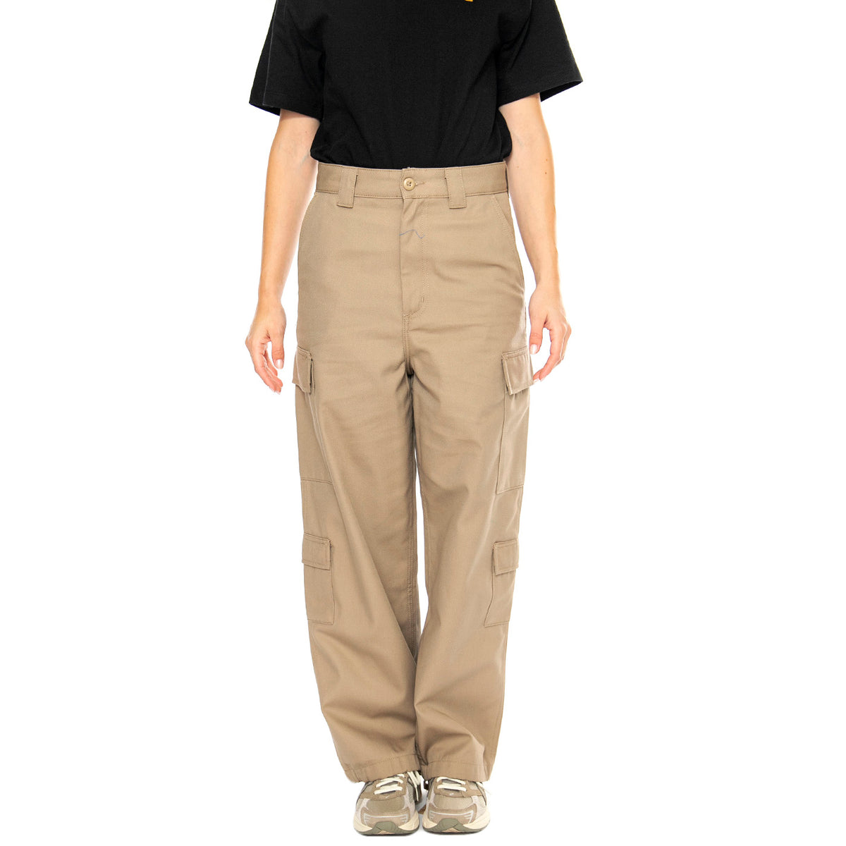 W' Kingsley Pant Leather rigid - Pantaloni Cargo Donna Beige I033772.8Y01 . CARHARTT WIP 