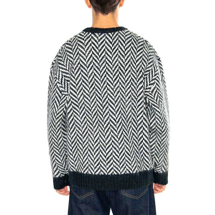 Athens Herringbone Sweater In True Navy - Maglione Girocollo Uomo Blu / Multicolore F4GFE028 . FARAH 