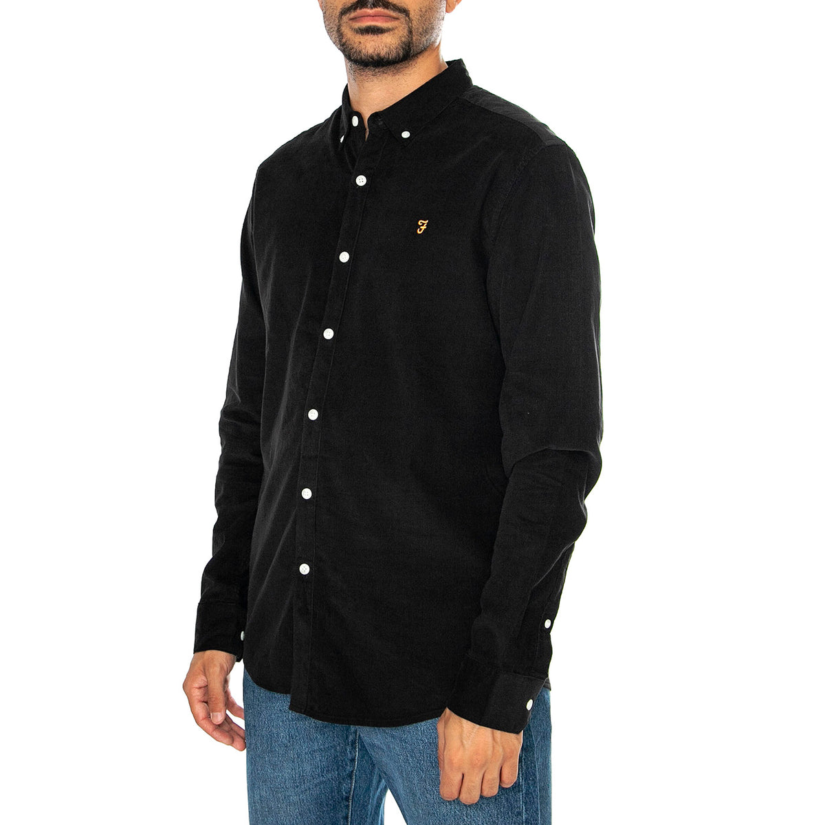 Fontella Slim Fit Shirt Black - Camicia Uomo Nera F4WF9017-010 . FARAH 