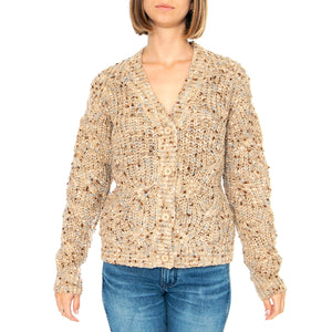 Chaqueta Punto Arena - Cardigan Donna Beige 15120018 . MD'M 