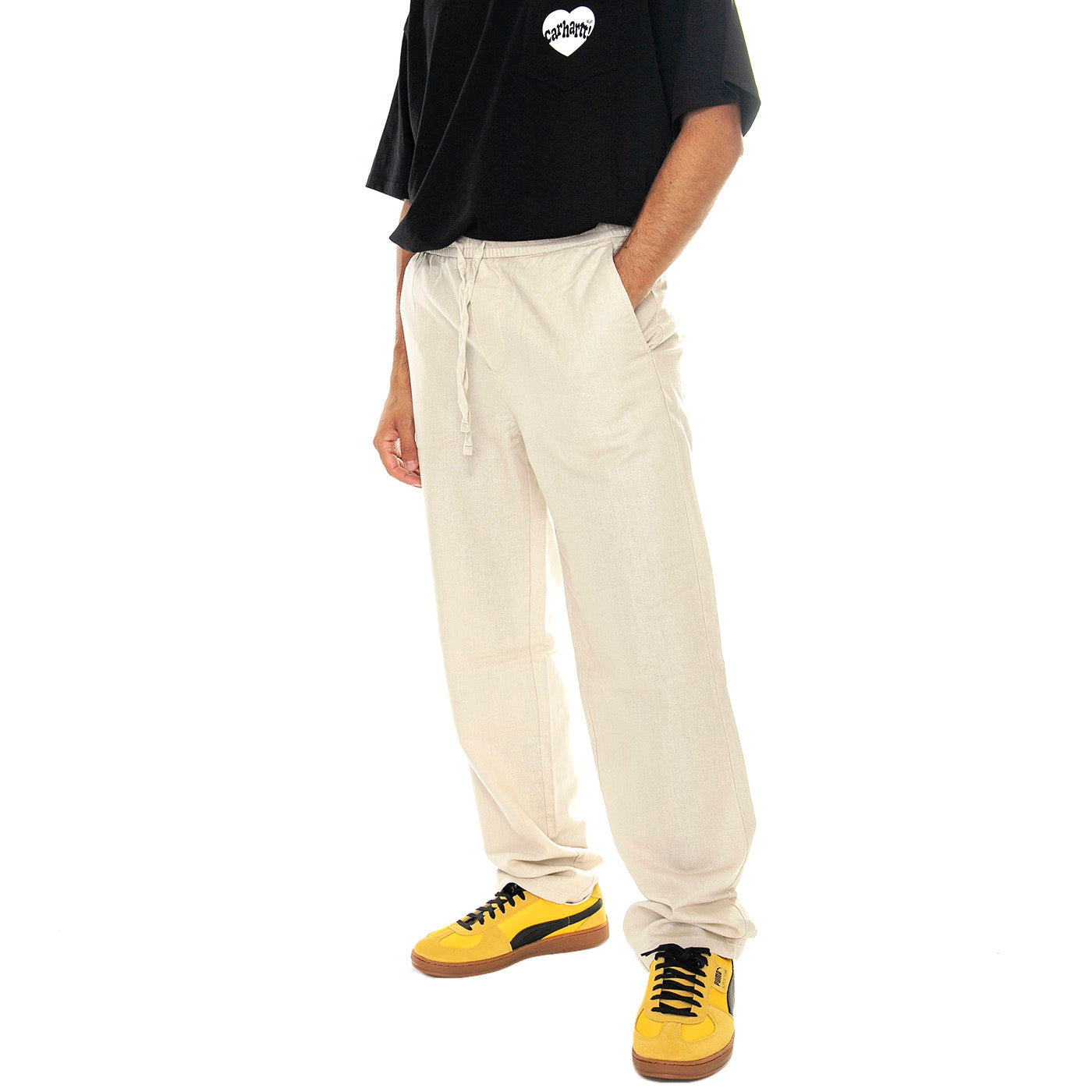 ONLY & SONS SINUS LOOSE 0007 COT LIN PANT NOOS SILVER LINING - Pantaloni Uomo Grigio Chiaro 22028267-Silver Lining . ONLY & SONS 