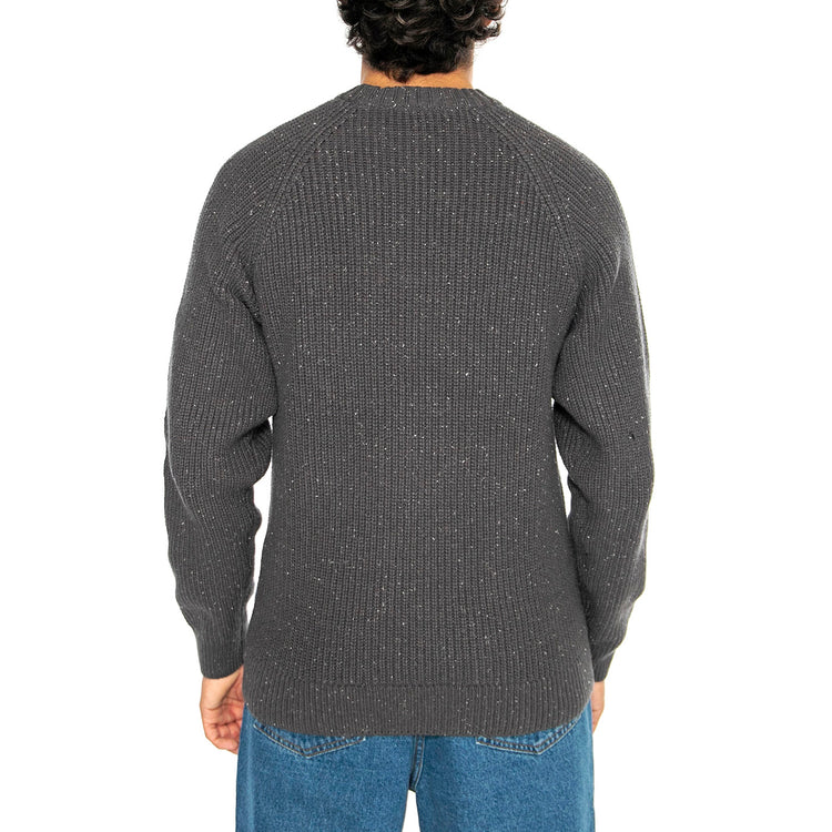 Litus Reg 5 Naps Crew Knit Grey Pinstripe - Maglione Girocollo Uomo Grigio 22031001-4607410 . ONLY & SONS 