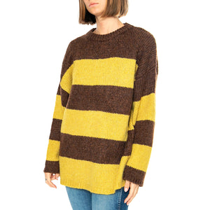 Jersey Rayas Marrón y Amarillo - Maglione Donna Multicolore 43W/10702 . WILD PONY 