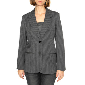 Blazer de traje raya diplomática gris - Giacca Donna Grigia 43W/11250 . WILD PONY 
