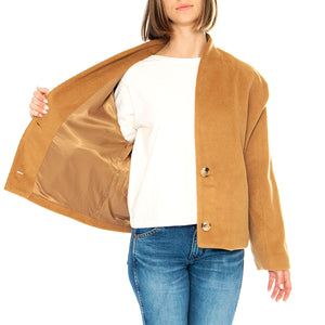 Abrigo Corto Estructura Camel - Giacca Donna Marrone 43W/11275 . WILD PONY 