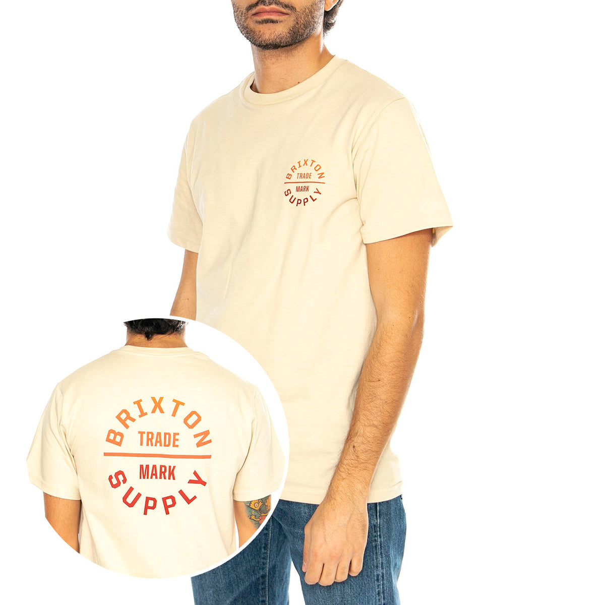 Oath V SS STT Cream / Paradise Gradient - Maglietta Girocollo Uomo Beige 16410-CRMPG . BRIXTON 